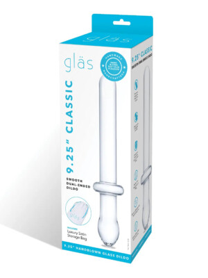 9.25 inch classic smooth dual ended dildo clear