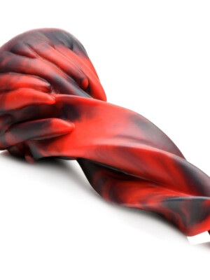 hell kiss twisted tongues silicone dildo red
