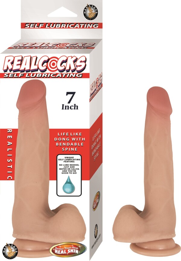 realcocks self lubricating dong 7 inch flesh