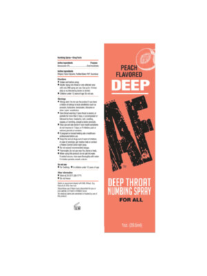 deep af numbing throat spray 1 oz peach