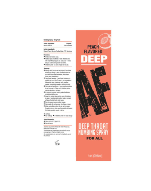 deep af numbing throat spray 1 oz peach