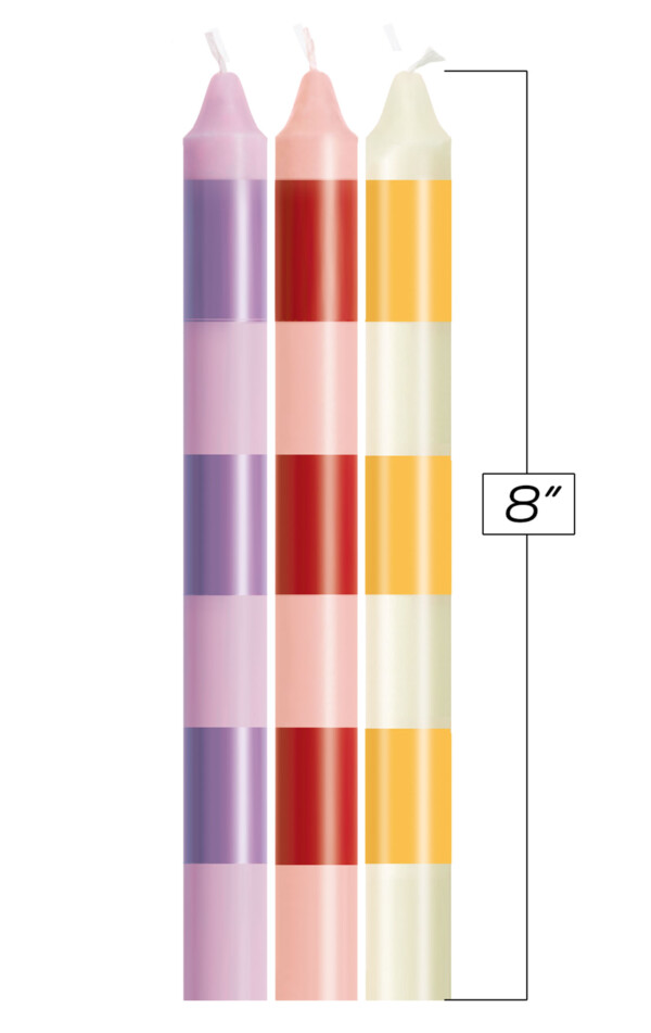 the 9's make me melt sensual warm drip candles 3pk stripes pastellines