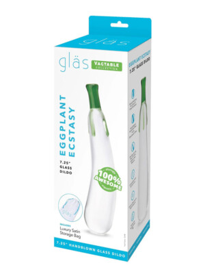 eggplant ecstasy 7.25" glass dildo