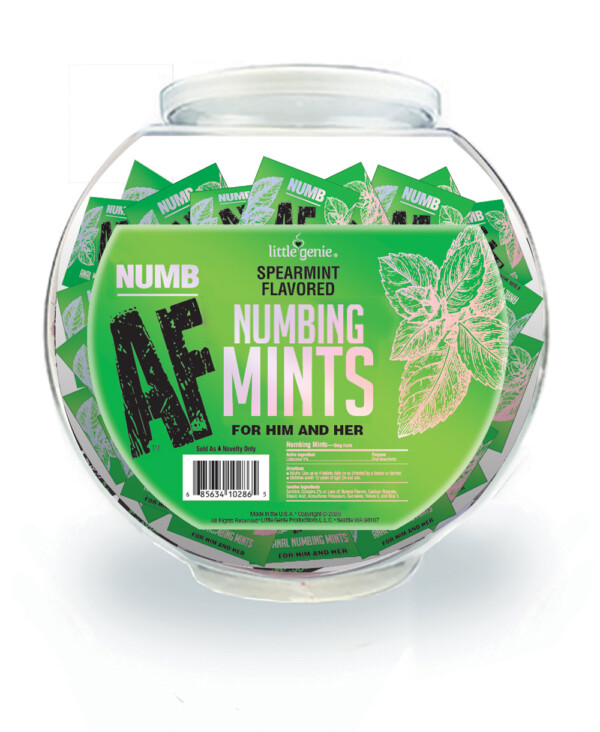 numb af spearmint flavored numbing mints display 100 pcs