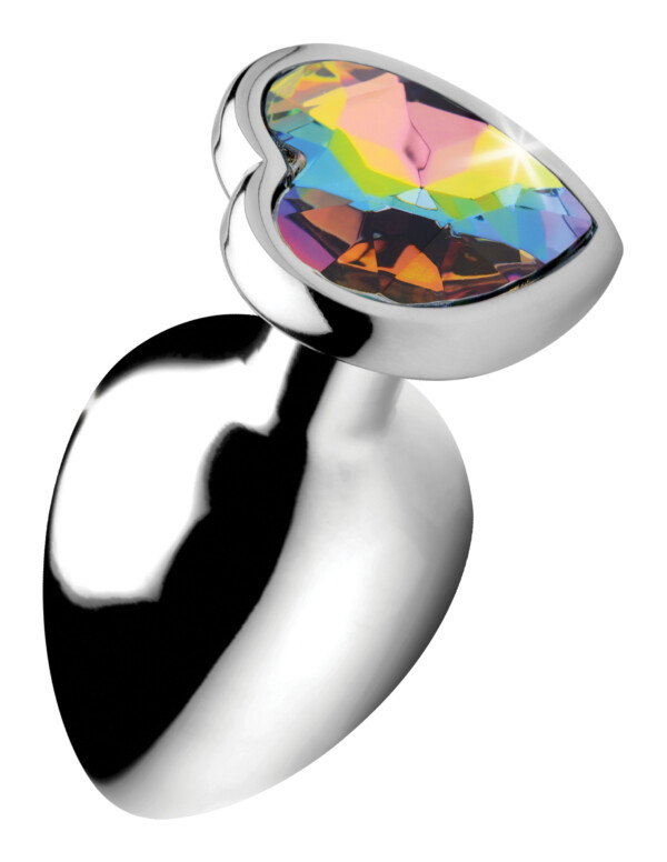 rainbow prism heart anal plug large