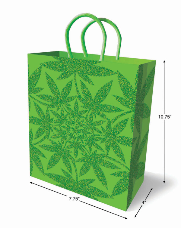 glitter ganja gift bag green