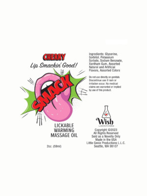 smack warming and lickable massage oil cherry 2 oz smack warming and lickable massage oil cherry 2 oz