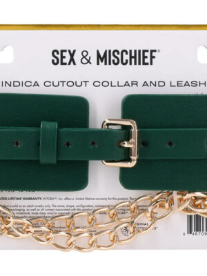 indica cutout collar and leash green indica cutout collar and leash green