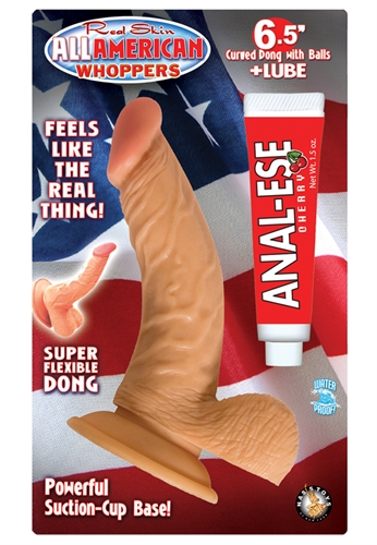 all american whoppers 6.5 inch curved dong with balls lube flesh all american whoppers 6.5 inch curved dong with balls lube flesh