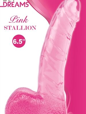 wet dreams stallion dildo with balls pink