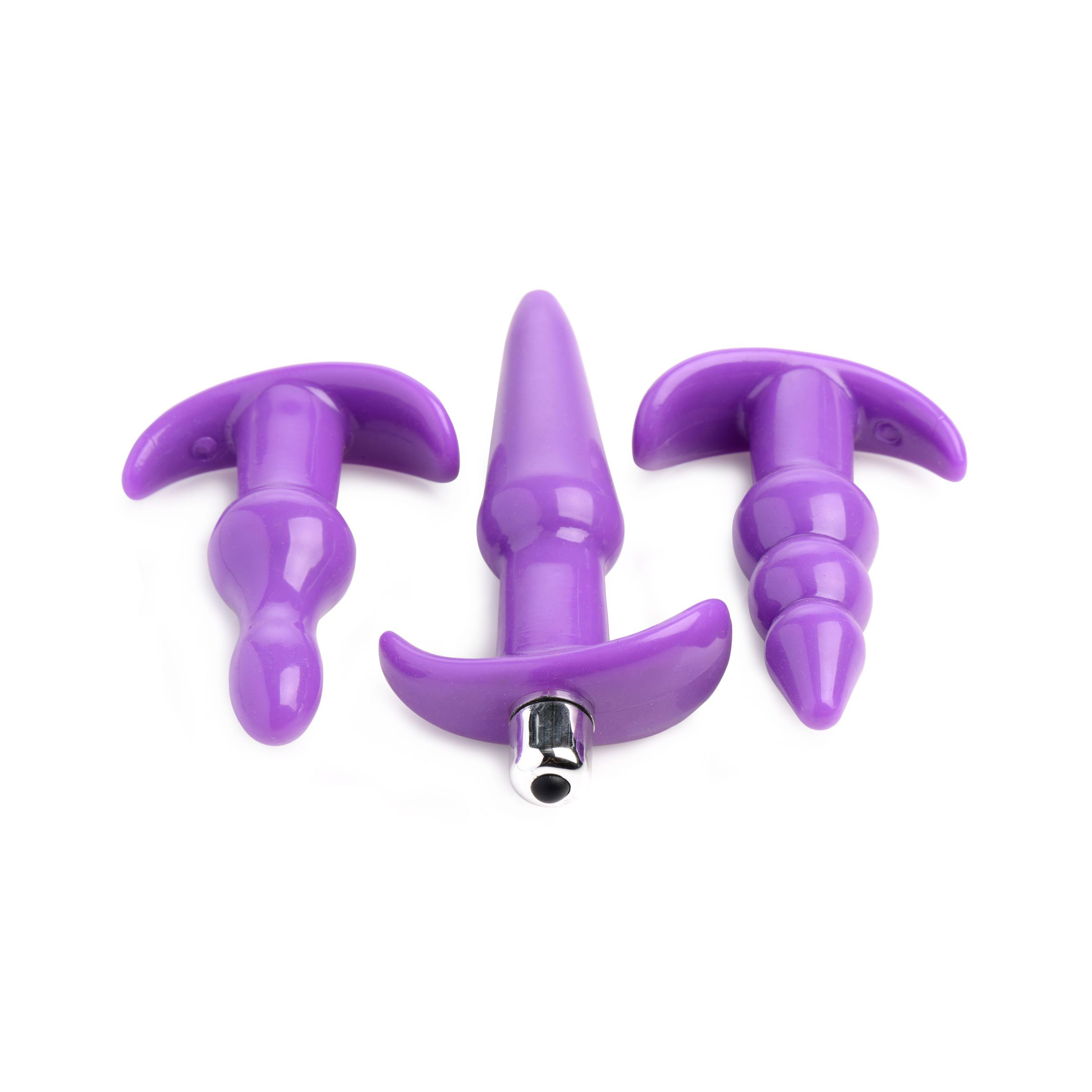 4 pc vibrating anal plug set purple 4 pc vibrating anal plug set purple