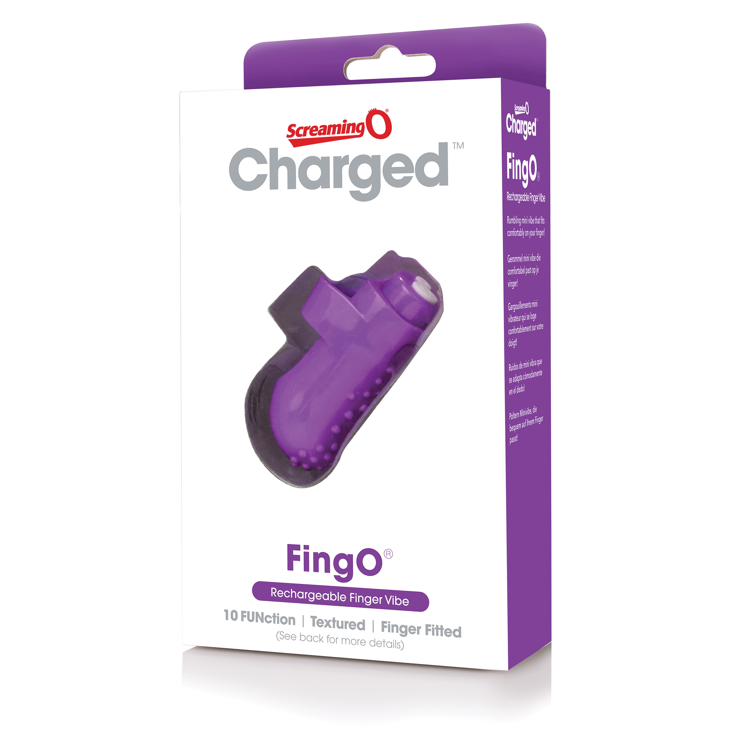 charged fingo rechargeable finger vibe purple