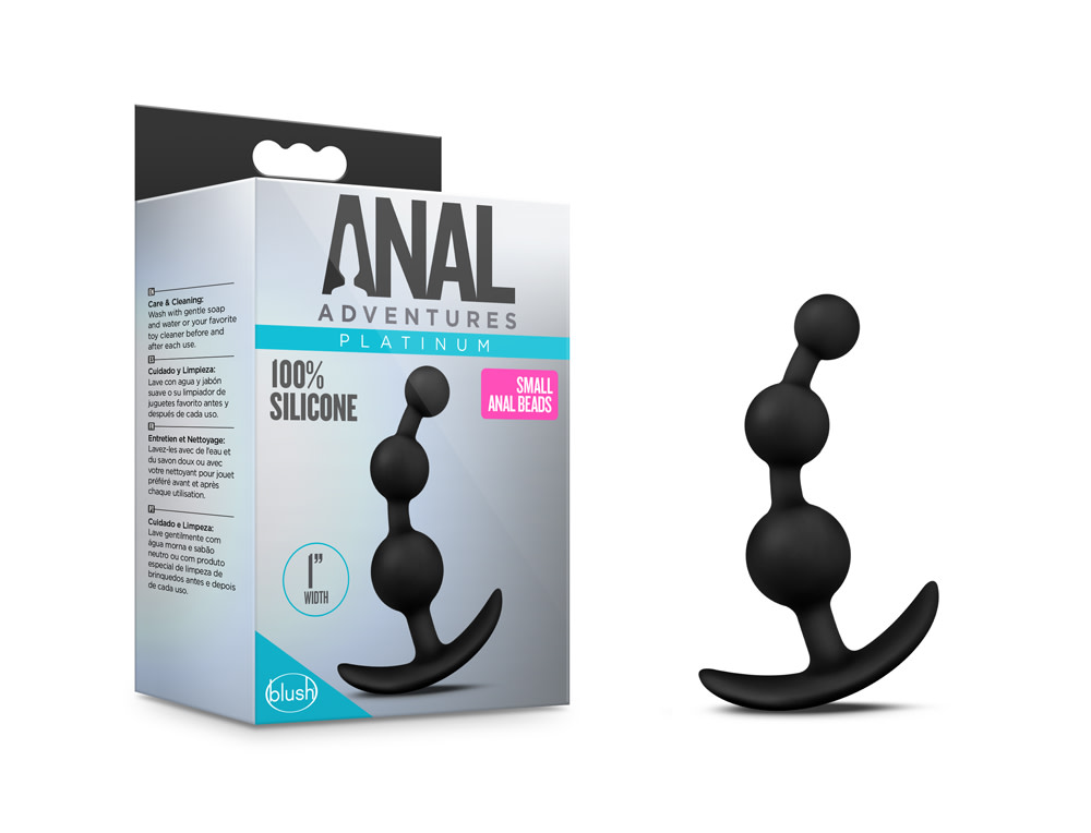 anal adventures platinum small anal beads black