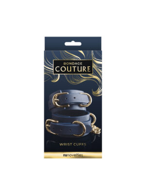 bondage couture wrist cuff blue