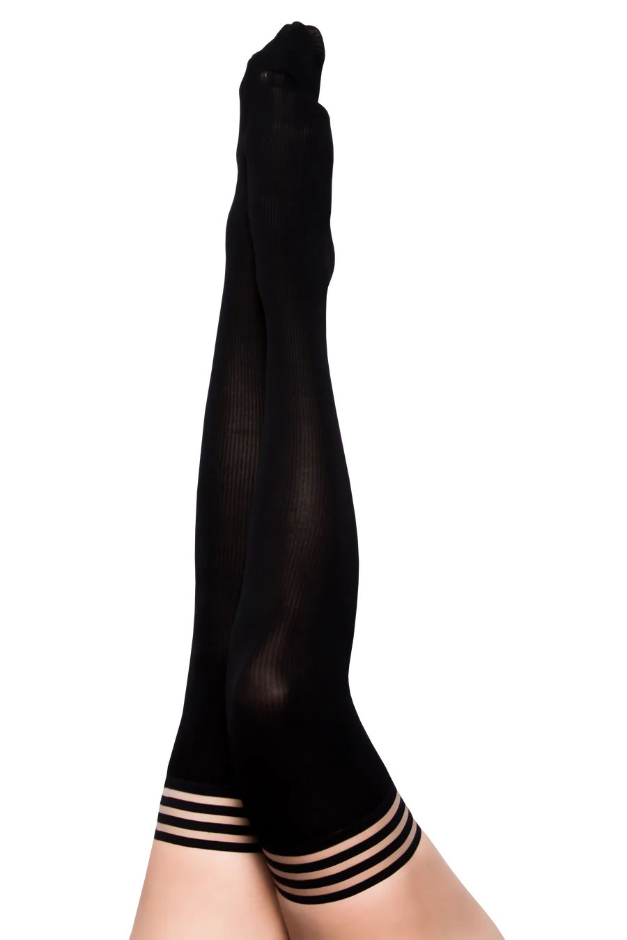 dana lynn ribbed thigh high size b black