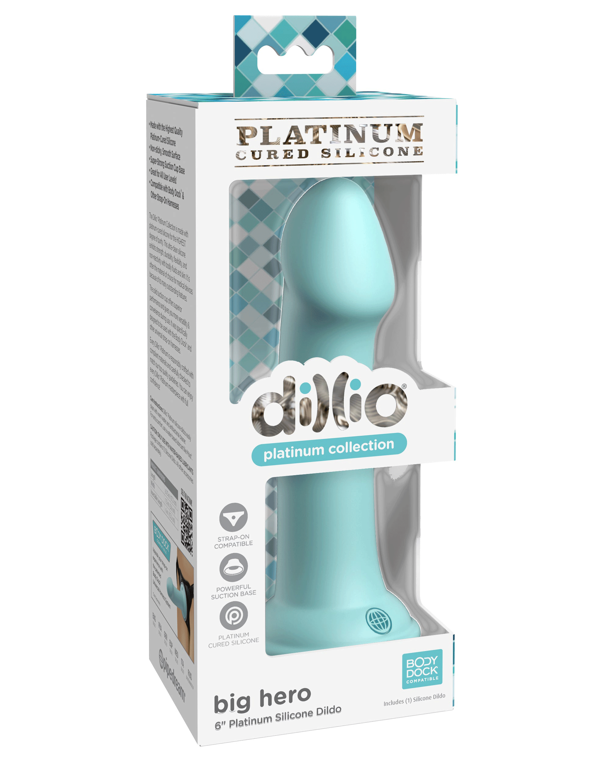 dillio platinum big hero 6 inch dildo teal