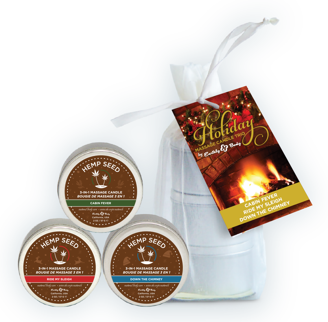 holiday trio 2 oz. holiday candles in organza bag holiday trio 2 oz. holiday candles in organza bag