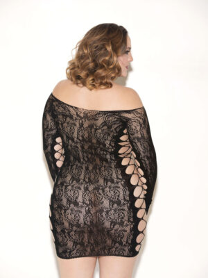 floral lace long sleeve chemise queen size black floral lace long sleeve chemise queen size black