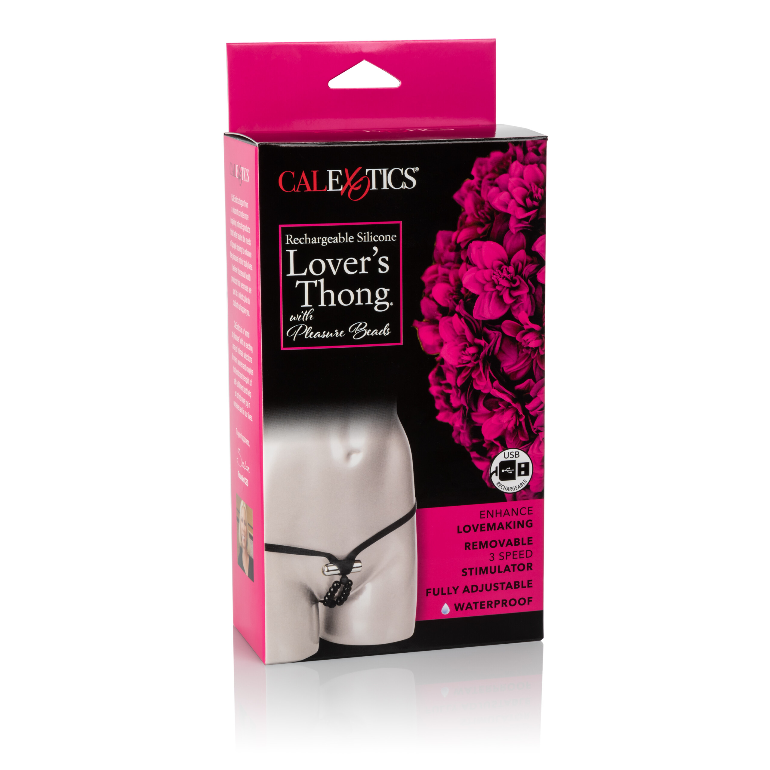 rechargeable silicone lover's thong with pleasure beads