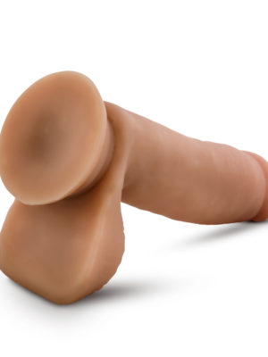 dr. skin glide 7 inch self lubricating dildo with balls mocha