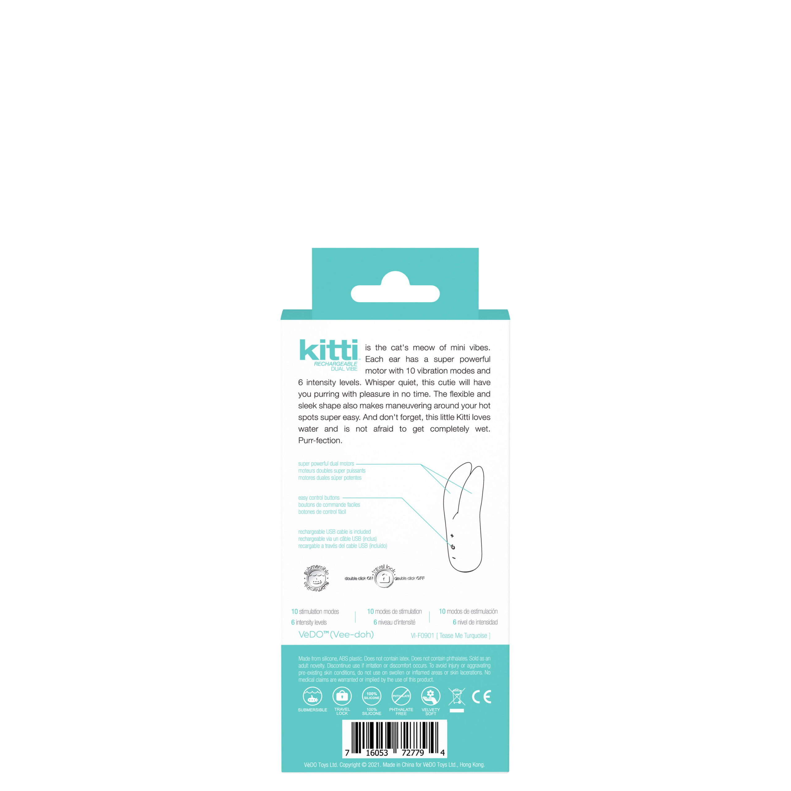 kitti rechargeable dual vibe tease me turquoise