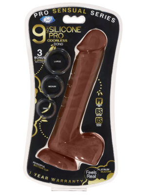 9 inch silicone pro odorless dong brown