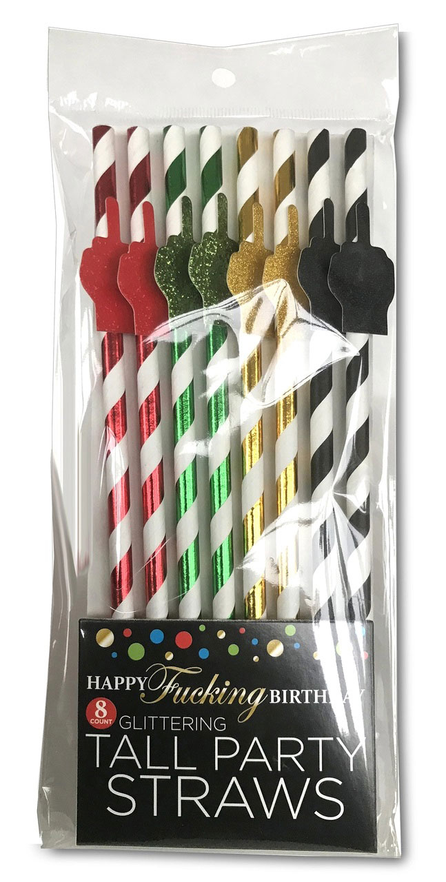 happy fucking birthday tall party straws
