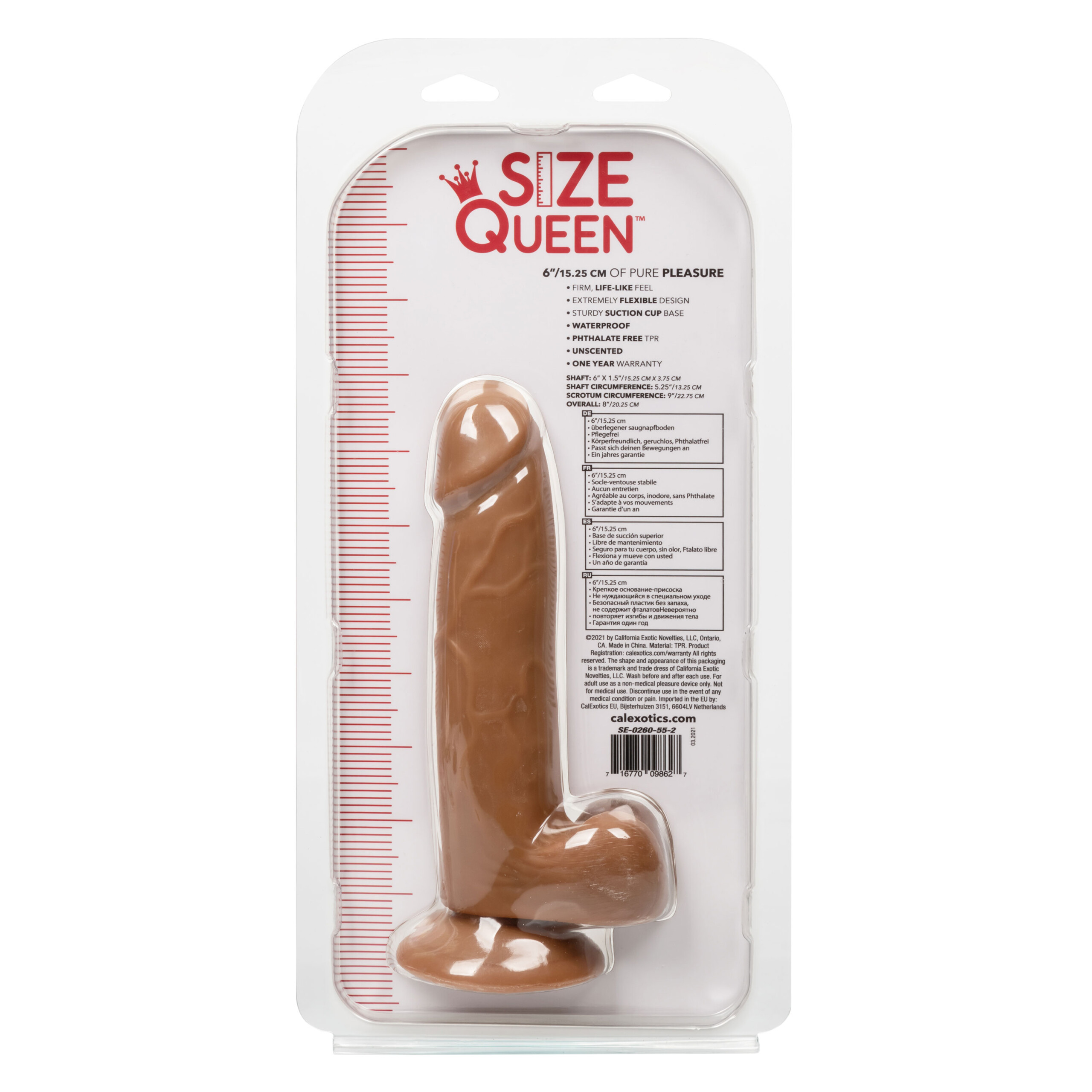 size queen 6 inch/15.25 cm brown size queen 6 inch/15.25 cm brown