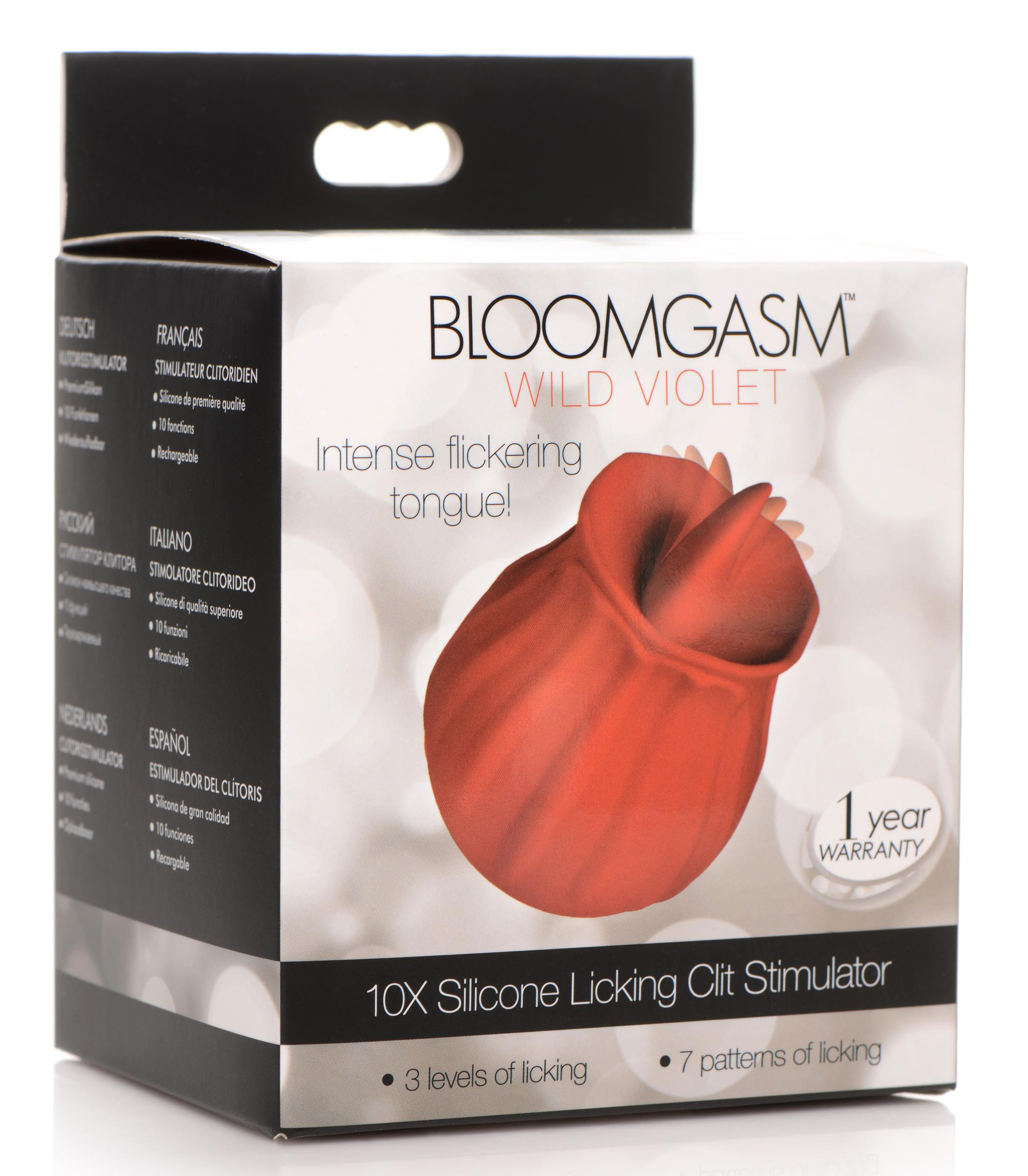 bloomgasm wild violet 10x licking clit stimulator red