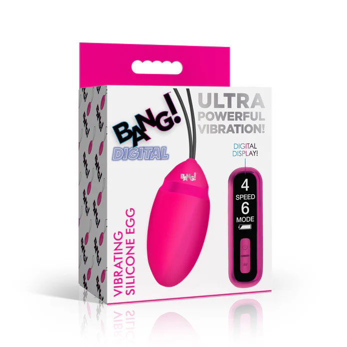 vibrating silicone egg with digital remote pink