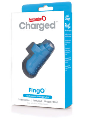 charged fingo rechargeable finger vibe blue