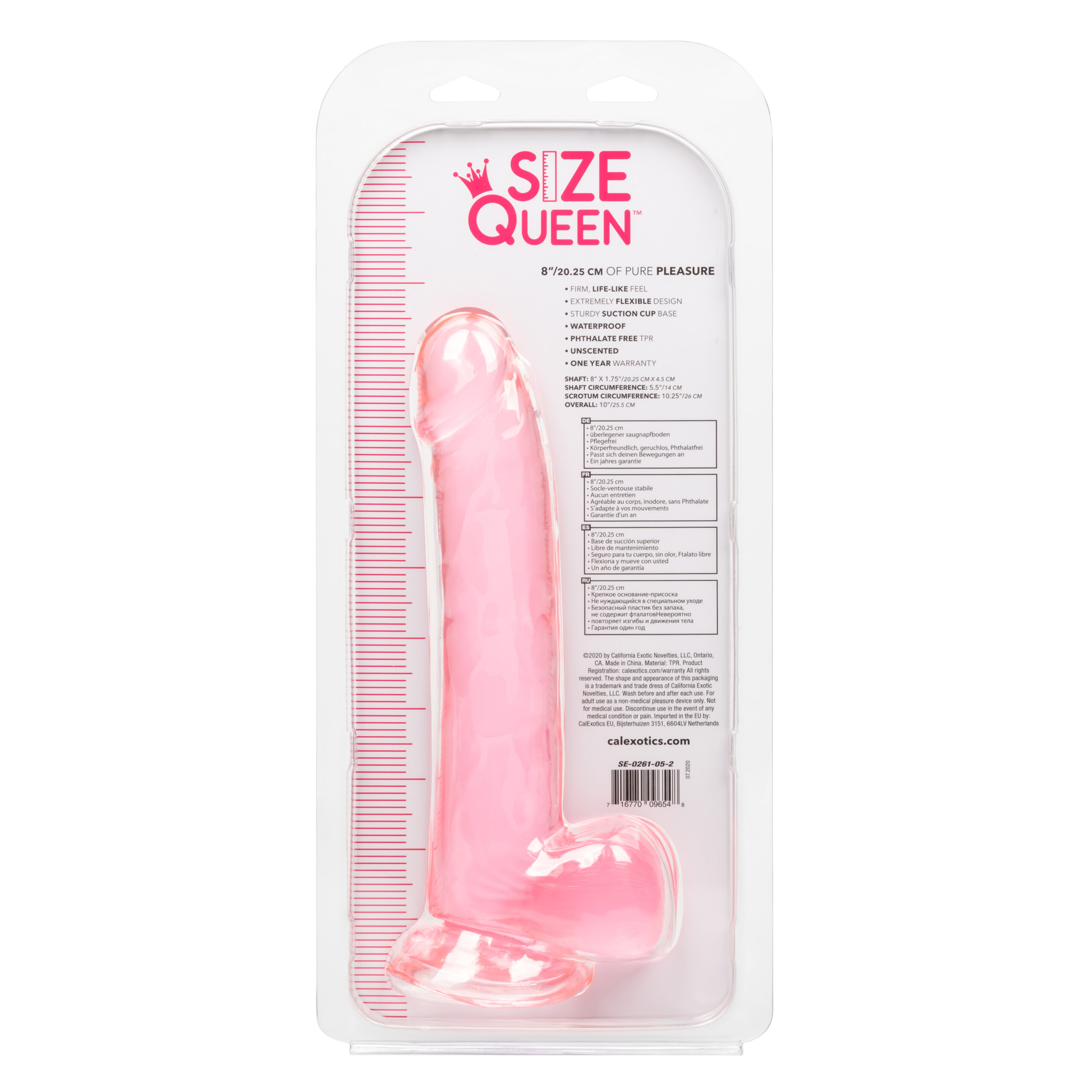 size queen 8 inch pink