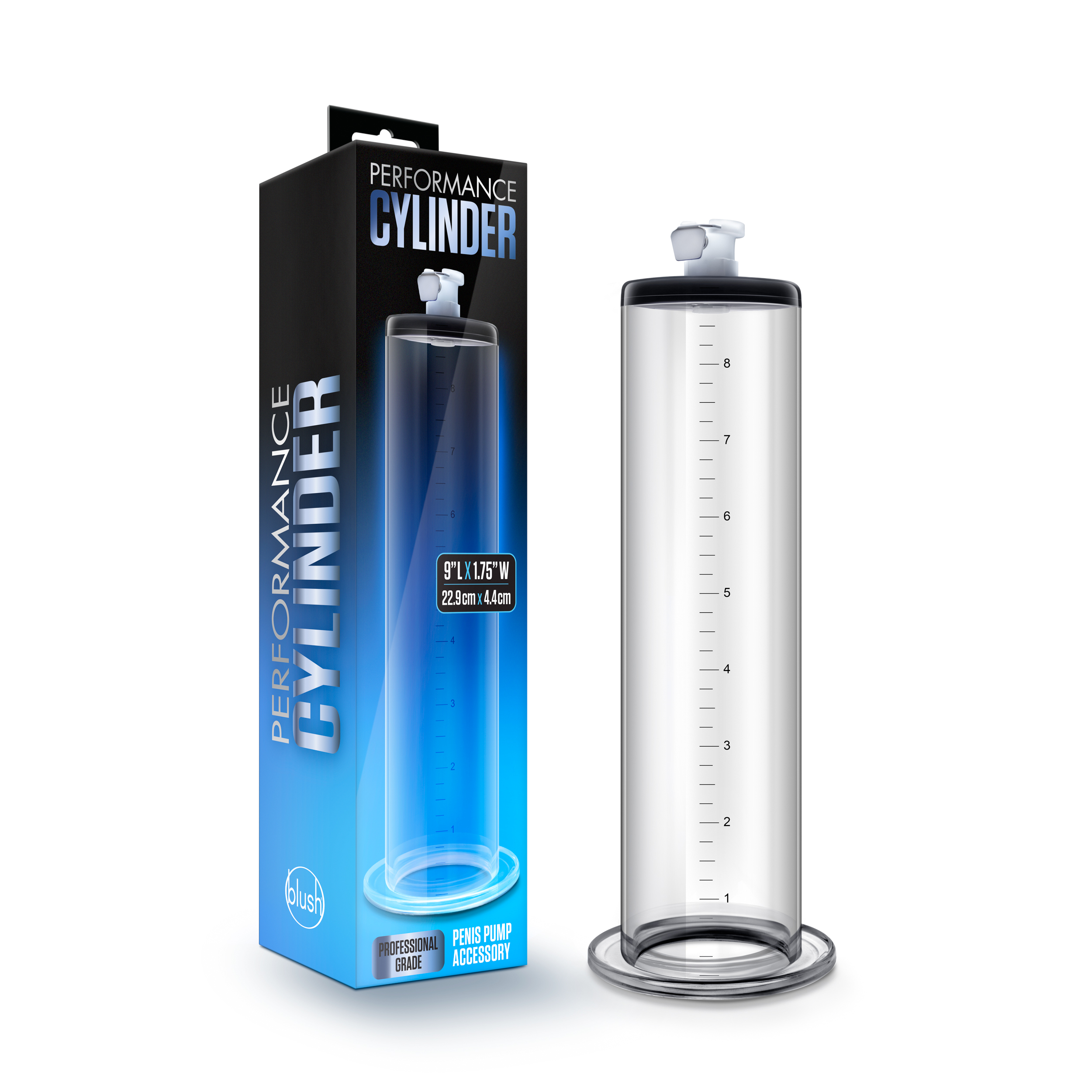 performance 9 inch x 1.75 inch penis pump cylinder clear
