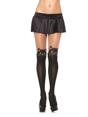 black cat opaque pantyhose one size