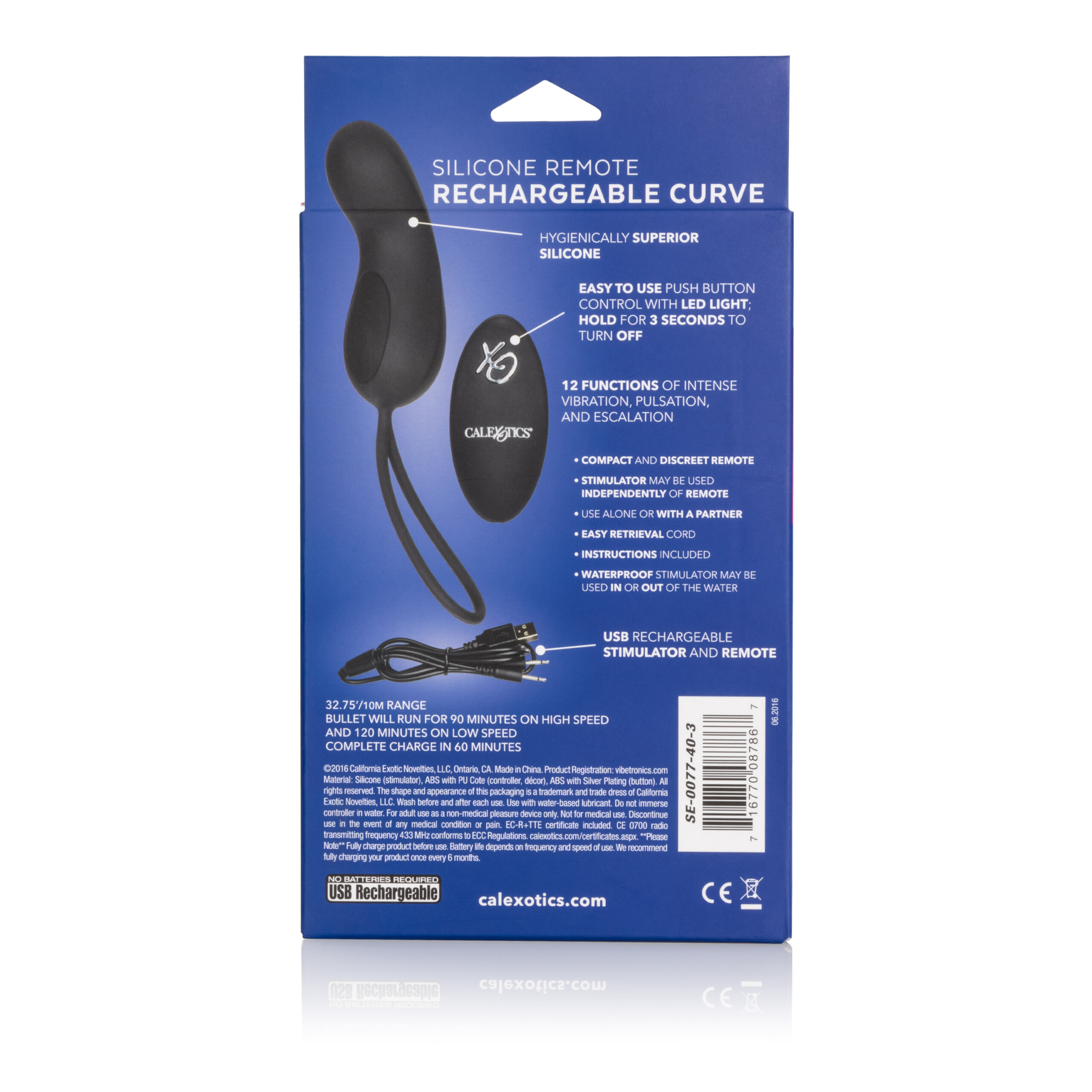 silicone remote rechargeable curve black