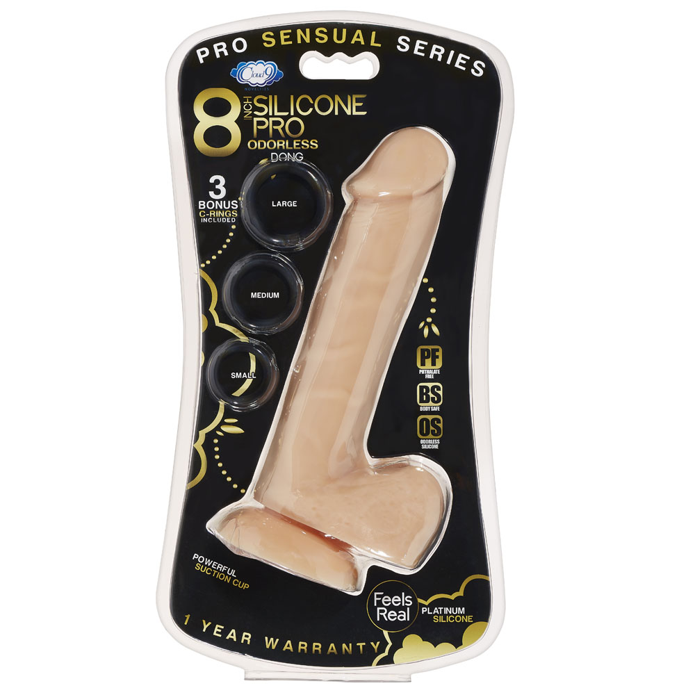 pro sensual premium silicone 8 inch dong with 3 cockrings flesh pro sensual premium silicone 8 inch dong with 3 cockrings flesh