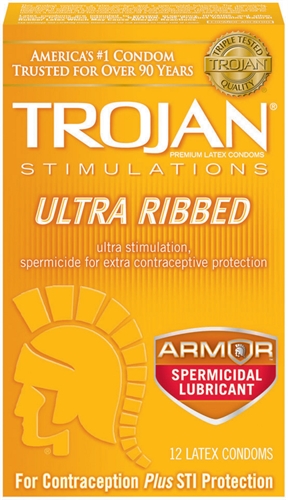 trojan stimulations ultra ribbed spermicidal 12 pack trojan stimulations ultra ribbed spermicidal 12 pack