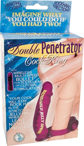 double penetrator cock ring purple