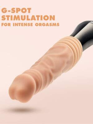 dr. skin silicone dr. knight thrusting gyrating vibrating dildo beige