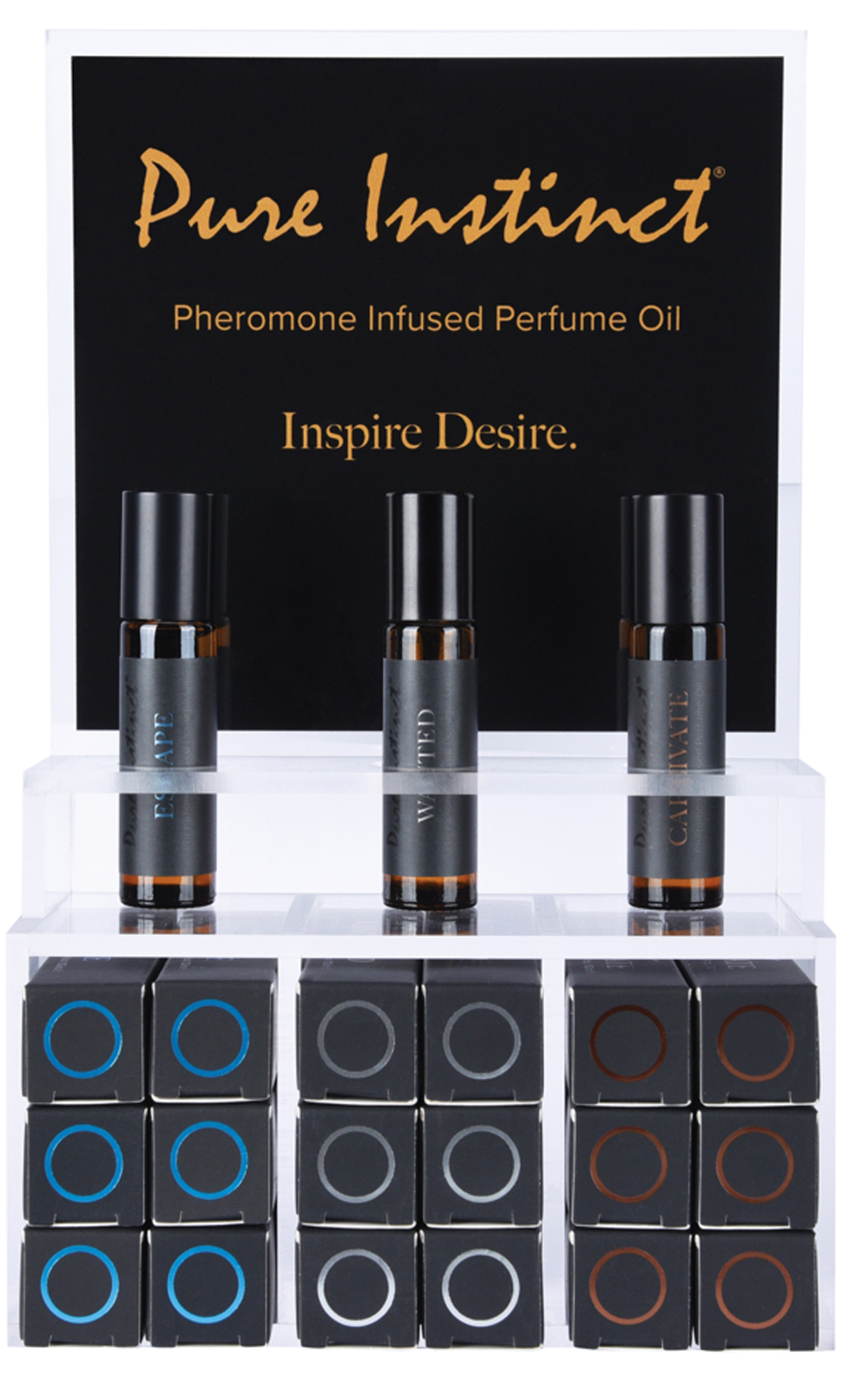 pure instinct pheromone infused perfume oil men acrylic cube display with testers (22 pcs) pure instinct pheromone infused perfume oil men acrylic cube display with testers (22 pcs)
