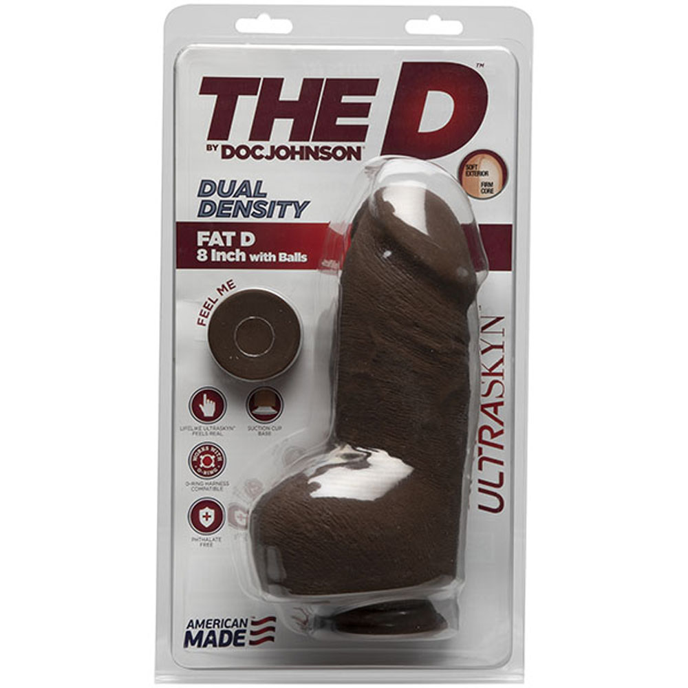 the d fat d 8 inch with balls ultraskyn chocolate