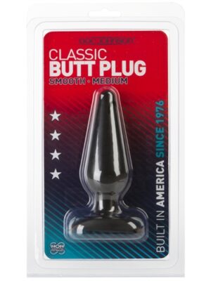classic butt plug smooth medium black