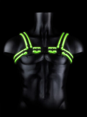bonded leather buckle harness large/xlarge glow in the dark bonded leather buckle harness large/xlarge glow in the dark