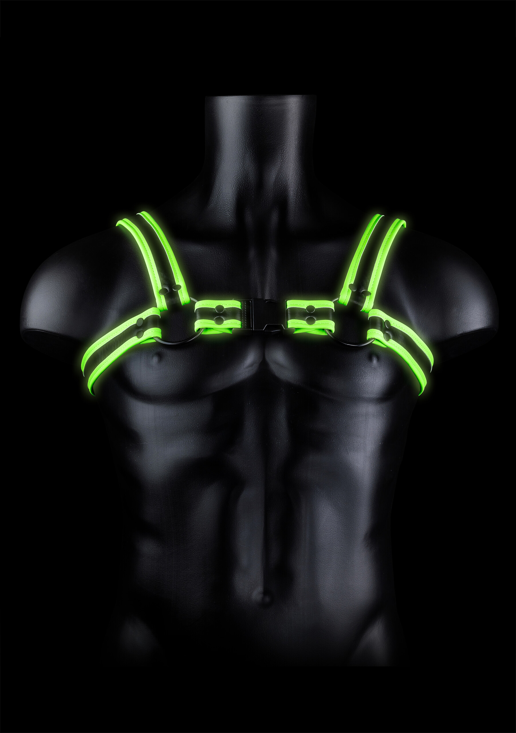bonded leather buckle harness large/xlarge glow in the dark