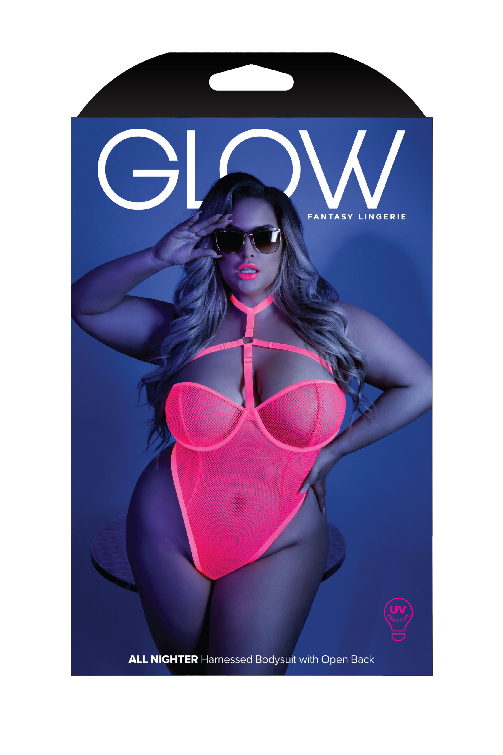 all nighter harness bodysuit queen neon pink