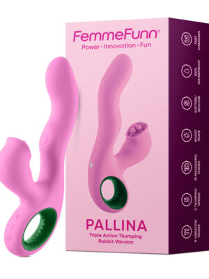 pallina triple action rabbit vibrator pink