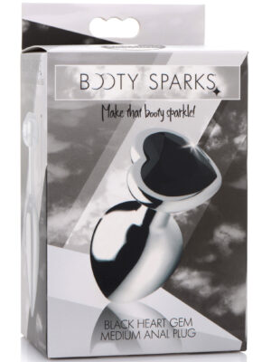 black heart gem anal plug medium black heart gem anal plug medium
