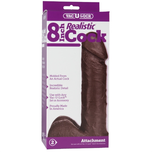 vac u lock 8 inch realistic cock black