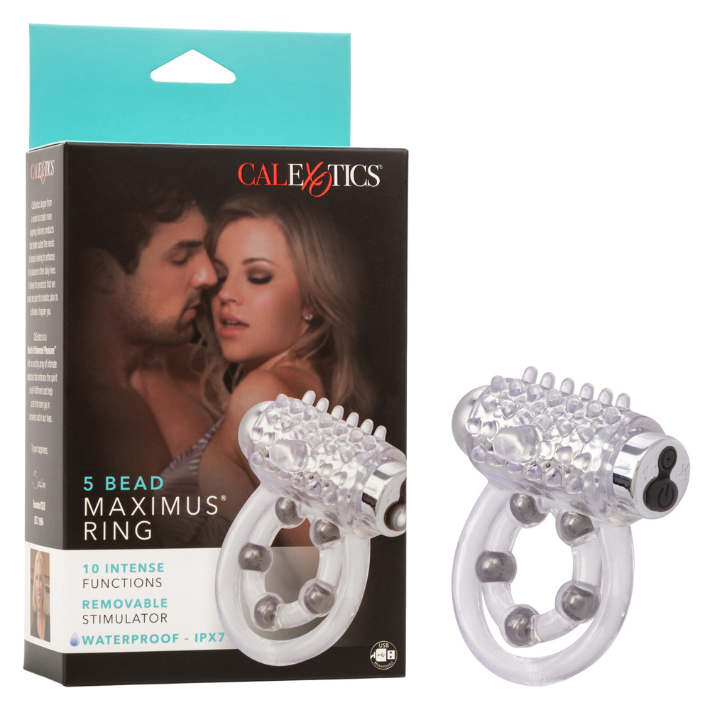 maximus enhancement ring 5 stroker beads rechargeable clear