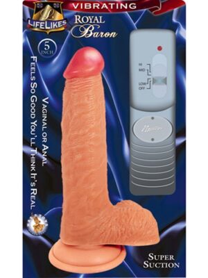 lifelike vibrating flesh royal baron 5"